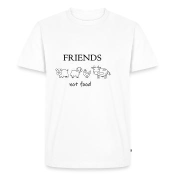 Amis pas de nourriture / Végétalien / Vegetaria - T-shirt Premium bio Homme - blanc - Devant - Nico (187cm)