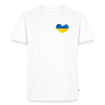 Ukraine Coeur Ukrajina Pays Ukrainien Ukrainien Amusant - T-shirt Premium bio Homme - blanc - Devant - Nico (187cm)