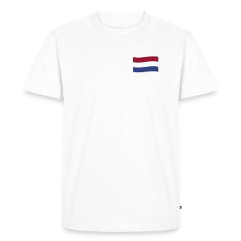 Pays-Bas Drapeau Nederland Holland Néerlandais - T-shirt Premium bio Homme - blanc - Devant - Nico (187cm)
