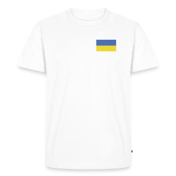 Ukraine Drapeau Ukrajina Drapeau ukrainien Ukrainien - T-shirt Premium bio Homme - blanc - Devant - Nico (187cm)