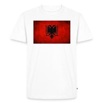 Drapeau albanais Aigle à deux têtes Albanais albanais - T-shirt Premium bio Homme - blanc - Devant - Nico (187cm)
