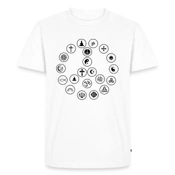Paix et Religion - T-shirt Premium bio Homme - blanc - Devant - Nico (187cm)