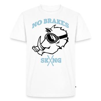 Pistensau No Brakes 2farbig - T-shirt Premium bio Homme - blanc - Devant - Nico (187cm)