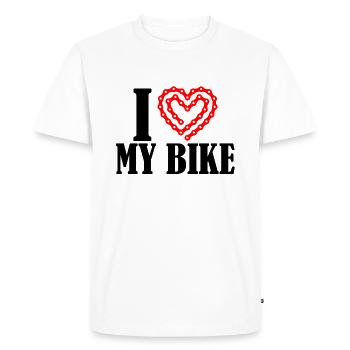 J'adore mon vélo - T-shirt Premium bio Homme - blanc - Devant - Nico (187cm)