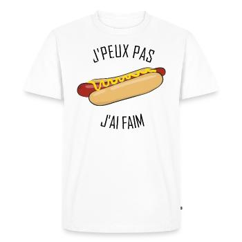 J'peux pas j'ai Faim - T-shirt Premium bio Homme - blanc - Devant - Nico (187cm)