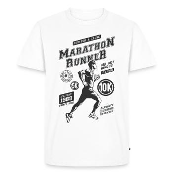 1989 MARATHON RUNNER Jogger Sport Cadeaux Chemises - T-shirt Premium bio Homme - blanc - Devant - Nico (187cm)