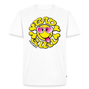 Joli smiley de crâne de mauvaise fille! - T-shirt Premium bio Homme - blanc - Devant - Nico (187cm)
