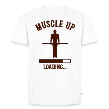 Street Workout Muscle Up Humor Sport Bodybuilding - Men's Premium Organic T-Shirt - white - Front - Nico (187cm)