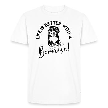 Bouvier bernois - T-shirt Premium bio Homme - blanc - Devant - Nico (187cm)