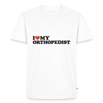 I love my Orthopedist Heart Shirt - Men's Premium Organic T-Shirt - white - Front - Nico (187cm)