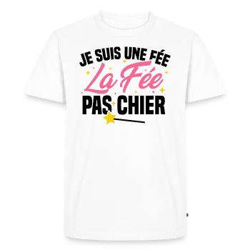 Je suis une fée la fée pas chier - T-shirt Premium bio Homme - blanc - Devant - Nico (187cm)