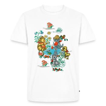 Papier Peint 1970 - T-shirt Premium bio Homme - blanc - Devant - Nico (187cm)