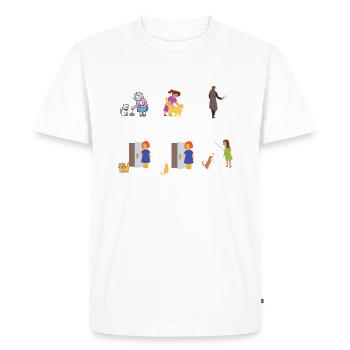 Idée cadeau retraite femme homme fan de chat - T-shirt Premium bio Homme - blanc - Devant - Nico (187cm)