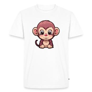 Monkey Baby - Men's Premium Organic T-Shirt - white - Front - Nico (187cm)