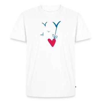 Coeur mer mouettes mer mer lac District cadeau - T-shirt Premium bio Homme - blanc - Devant - Nico (187cm)