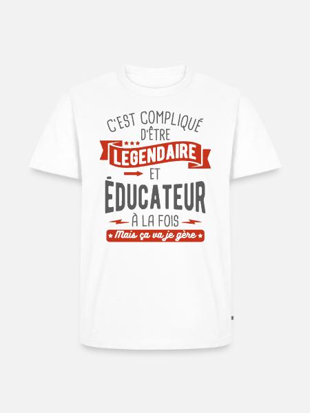 légendaire et éducateur - T-shirt Premium bio Homme - blanc