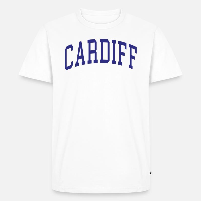 Cardiff - Männer Premium Bio T-Shirt - Weiß