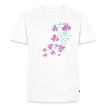 laurier-rose,fleur,lotus,vigne,floral,fleurs - T-shirt Premium bio Homme - blanc - Devant - Nico (187cm)