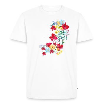 fleurs,fleur,floral, fleur, prairie, vrille - T-shirt Premium bio Homme - blanc - Devant - Nico (187cm)