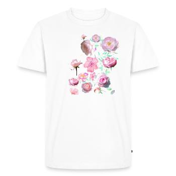 Rosen, Blumen,blume, floral, blume - Männer Premium Bio T-Shirt - Weiß - Vorne - Nico (187cm)