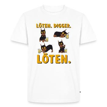 Soldering Digga Soldering Dog With Beer - Men's Premium Organic T-Shirt - white - Front - Nico (187cm)