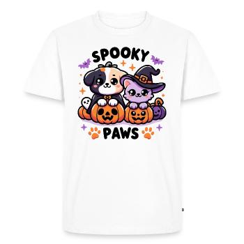 Cute Halloween Pets - Dog and Cat - Men's Premium Organic T-Shirt - white - Front - Nico (187cm)