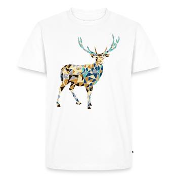 Yellow and blue deer - Men's Premium Organic T-Shirt - white - Front - Nico (187cm)