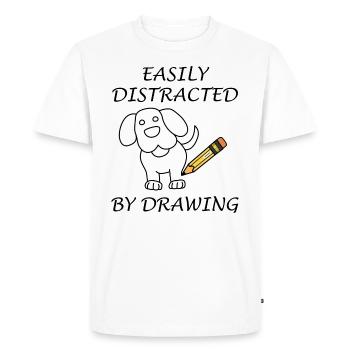 Hobby Designer Illustrator Sketching Artwork - Men's Premium Organic T-Shirt - white - Front - Nico (187cm)