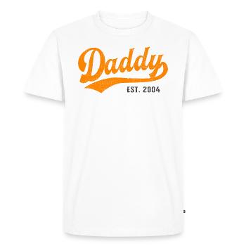 Daddy - Best Dad Daddy in the World - est. 2004 - Men's Premium Organic T-Shirt - white - Front - Nico (187cm)
