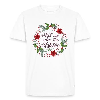 Idée cadeau gui cadeau de Noël - T-shirt Premium bio Homme - blanc - Devant - Nico (187cm)