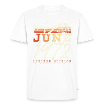 June 1972 Vintage Birthday Gift - Men's Premium Organic T-Shirt - white - Front - Nico (187cm)