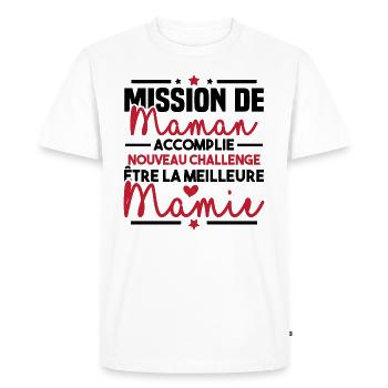 Mission maman accomplie - future meilleure mamie - T-shirt Premium bio Homme - blanc - Devant - Nico (187cm)