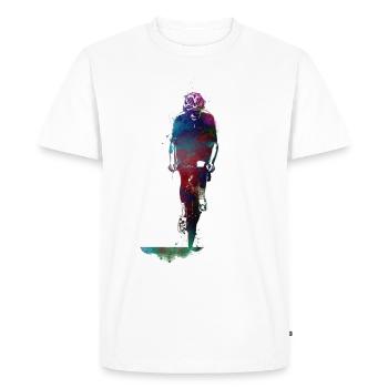 Cyclisme Vélo Sport Art #cycling #sport - T-shirt Premium bio Homme - blanc - Devant - Nico (187cm)