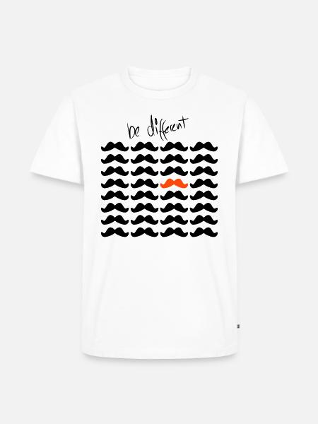 Mustache Moustache "be different" 2c - Men's Premium Organic T-Shirt - 