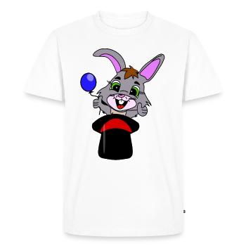 Lapin avec chapeau magique pour enfants et adultes - T-shirt Premium bio Homme - blanc - Devant - Nico (187cm)