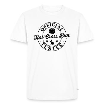 Official Hot Cross Bun tester - Men's Premium Organic T-Shirt - white - Front - Nico (187cm)
