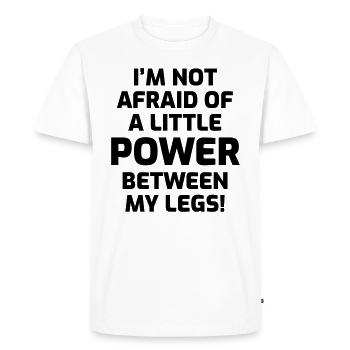 PEU DE PUISSANCE ENTRE MES JAMBES CADEAU DE MOTARD - T-shirt Premium bio Homme - blanc - Devant - Nico (187cm)