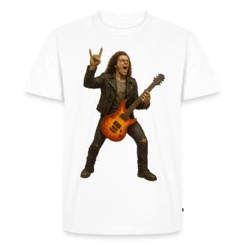 Metal Action - Men's Premium Organic T-Shirt - white - Front - Nico (187cm)
