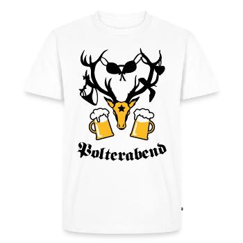 Hirsch Polterabend JGA Bier - Men's Premium Organic T-Shirt - white - Front - Nico (187cm)