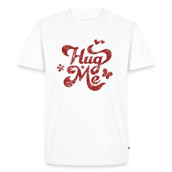 push me - Men's Premium Organic T-Shirt - white - Front - Nico (187cm)