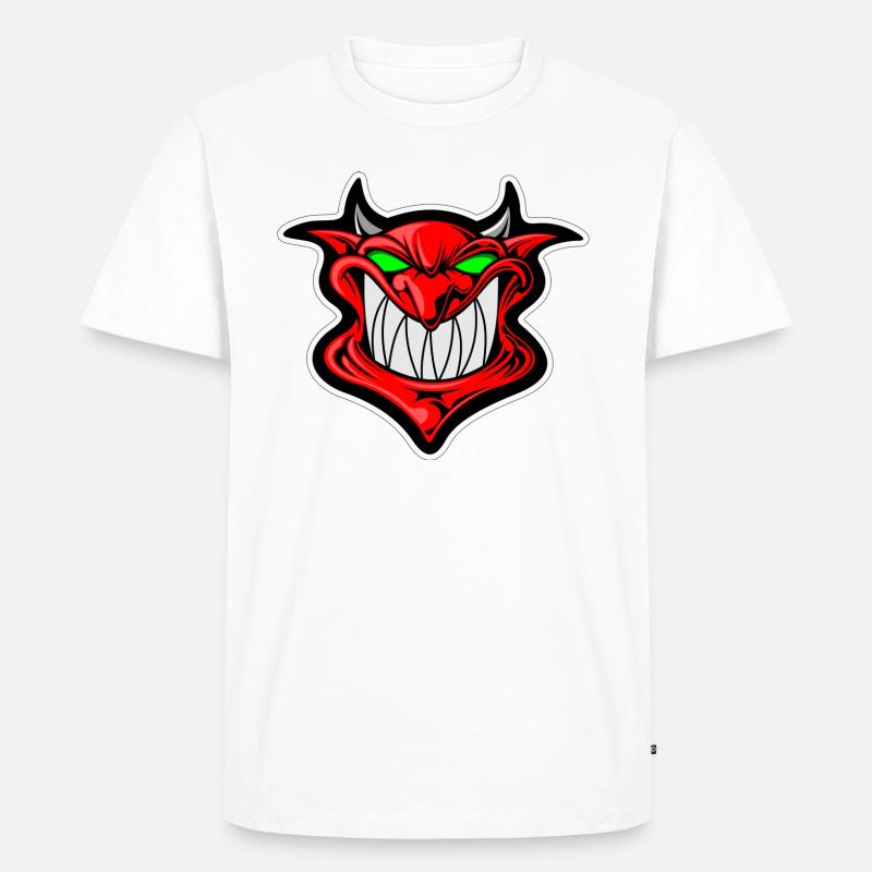 Grinning Devil - Männer Premium Bio T-Shirt - Weiß