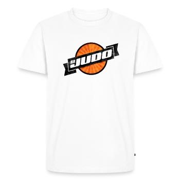 Judo Rétro Logo - T-shirt Premium bio Homme - blanc - Devant - Nico (187cm)