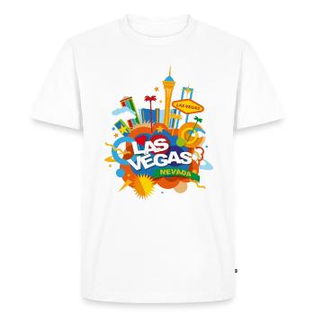 Las Vegas - Men's Premium Organic T-Shirt - white - Front - Nico (187cm)