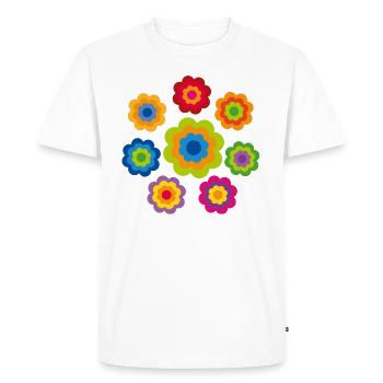 limited edition 4b flower power - Männer Premium Bio T-Shirt - Weiß - Vorne - Nico (187cm)