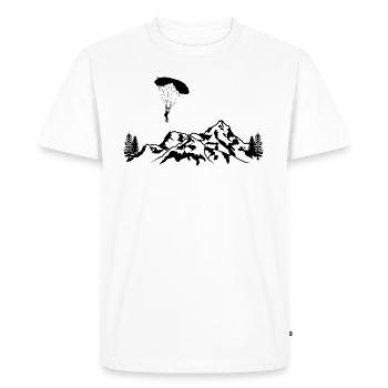Parachute Springer Mountain Landscape Mountains black - Men's Premium Organic T-Shirt - white - Front - Nico (187cm)