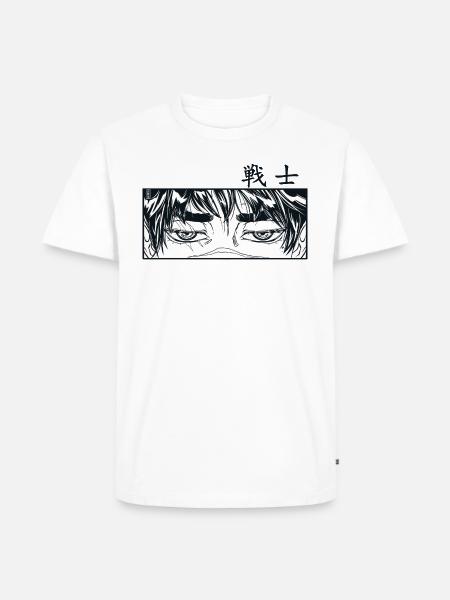Krieger-Manga-Panel - Männer Premium Bio T-Shirt - Weiß