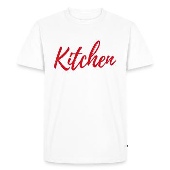 Kitchen, Funny Gift Idea for Christmas & Birthdays - Men's Premium Organic T-Shirt - white - Front - Nico (187cm)