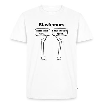 Blasfemurs - Atheistic Bones - Biologists Humor - Men's Premium Organic T-Shirt - white - Front - Nico (187cm)