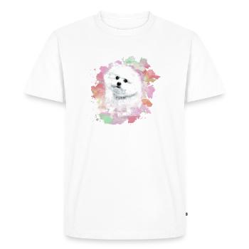 bichon frisé, maltais, chien, aquarelle, aquarelle - T-shirt Premium bio Homme - blanc - Devant - Nico (187cm)