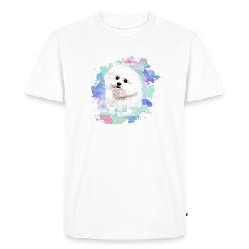 bichon frisé, maltais, chien, aquarelle, aquarelle - T-shirt Premium bio Homme - blanc - Devant - Nico (187cm)